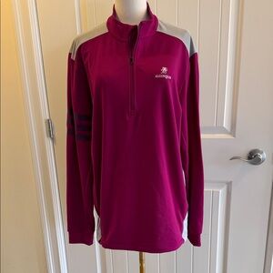Adidas Pink and Gray Quarter-Zip Pullover